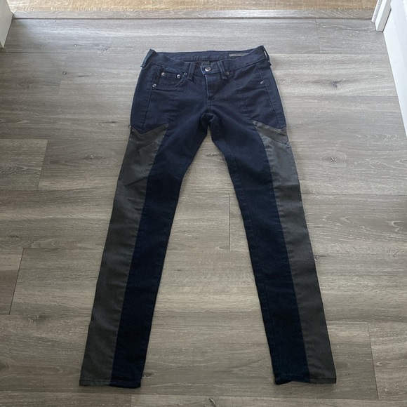 Rag & Bone Womens Jeans | Grey Navy Tuxedo Striped Skinny Size 24 - Picture 5 of 13